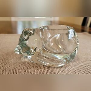 Vintage Glass Sleeping Cat